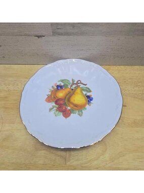 Bareuther Waldsassen Bavaria Germany MCM 8" Fruit Theme Lunch Plate F6